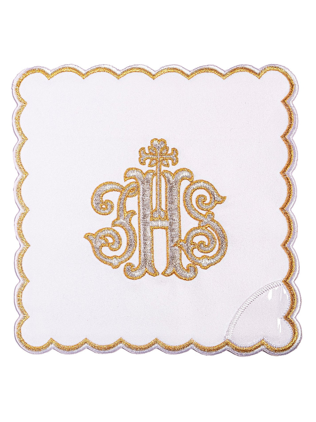 Bielizna kielichowa z złotym haftem IHS