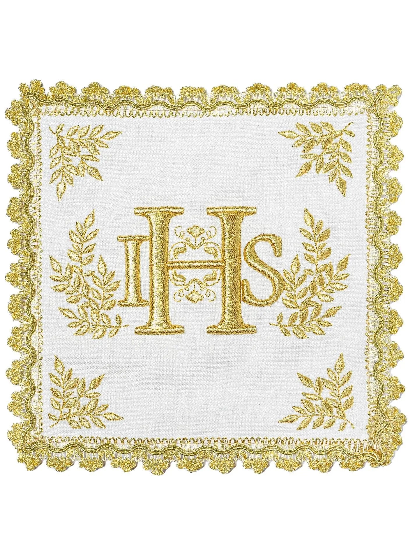 Juego de cáliz ricamente decorado con motivo IHS