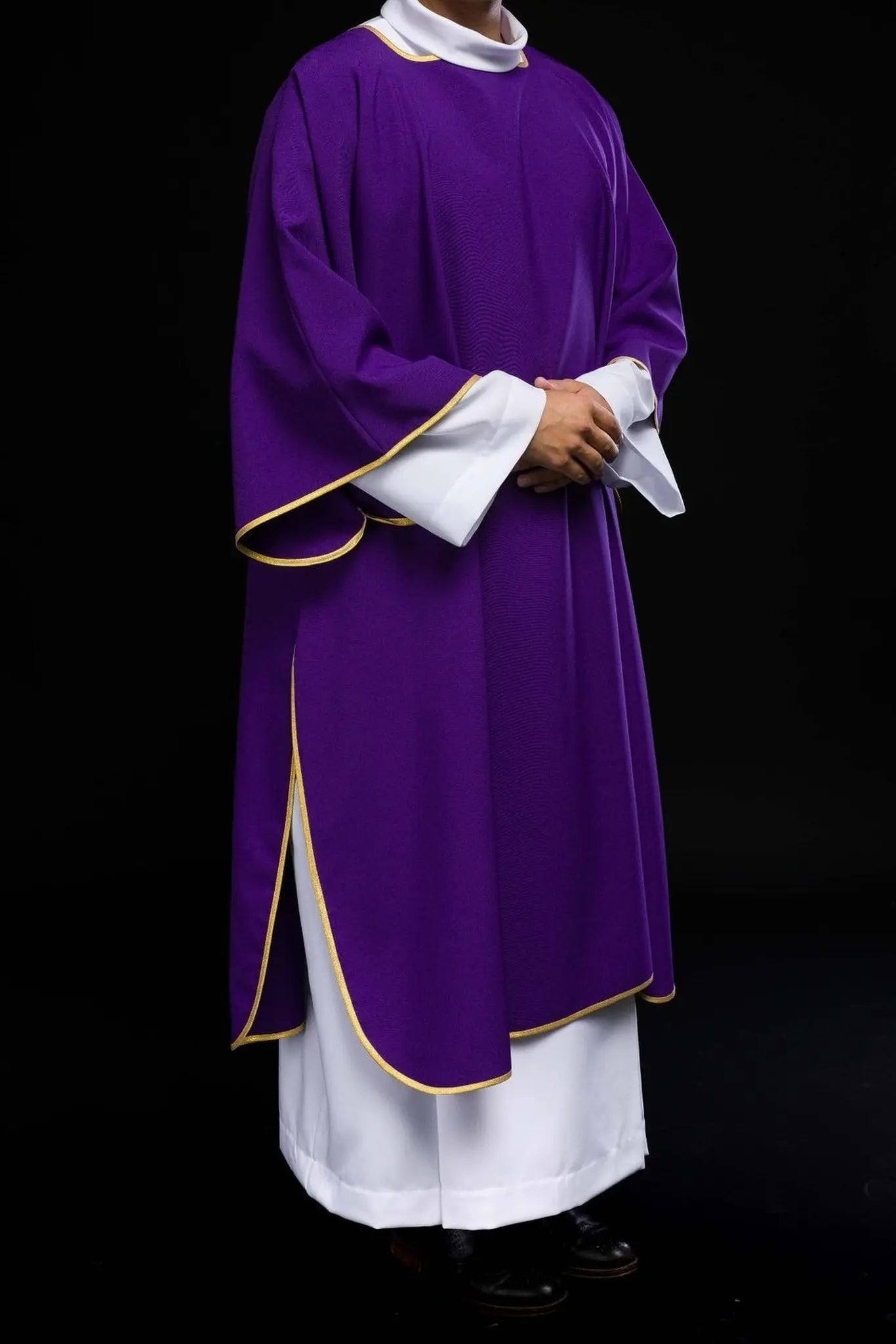 Purple Smooth Dalmatic with Gold Trim