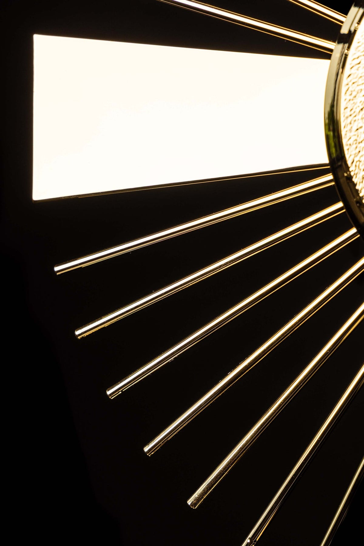 Gold-plated brass monstrance with cross and rays, ray detail