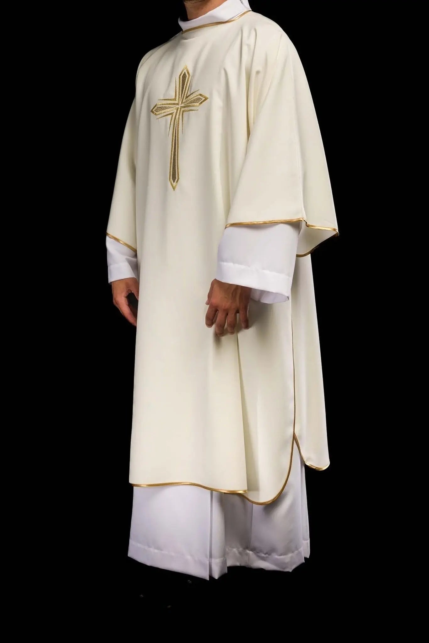 Ecru Dalmatic with Embroidered Gold Cross