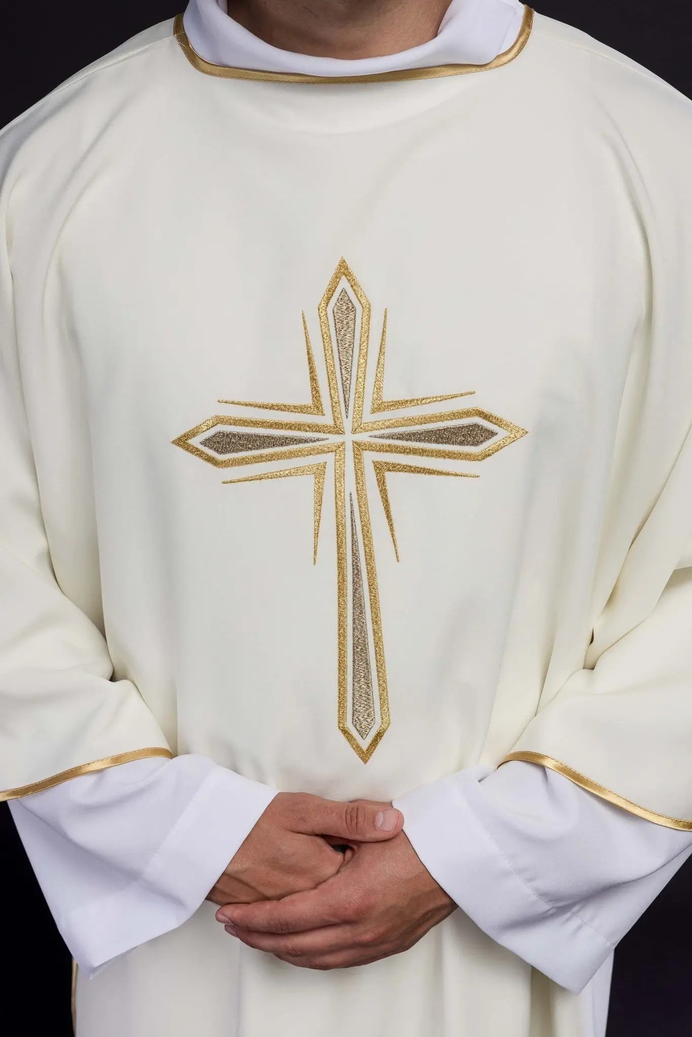 Ecru Dalmatic with Embroidered Gold Cross