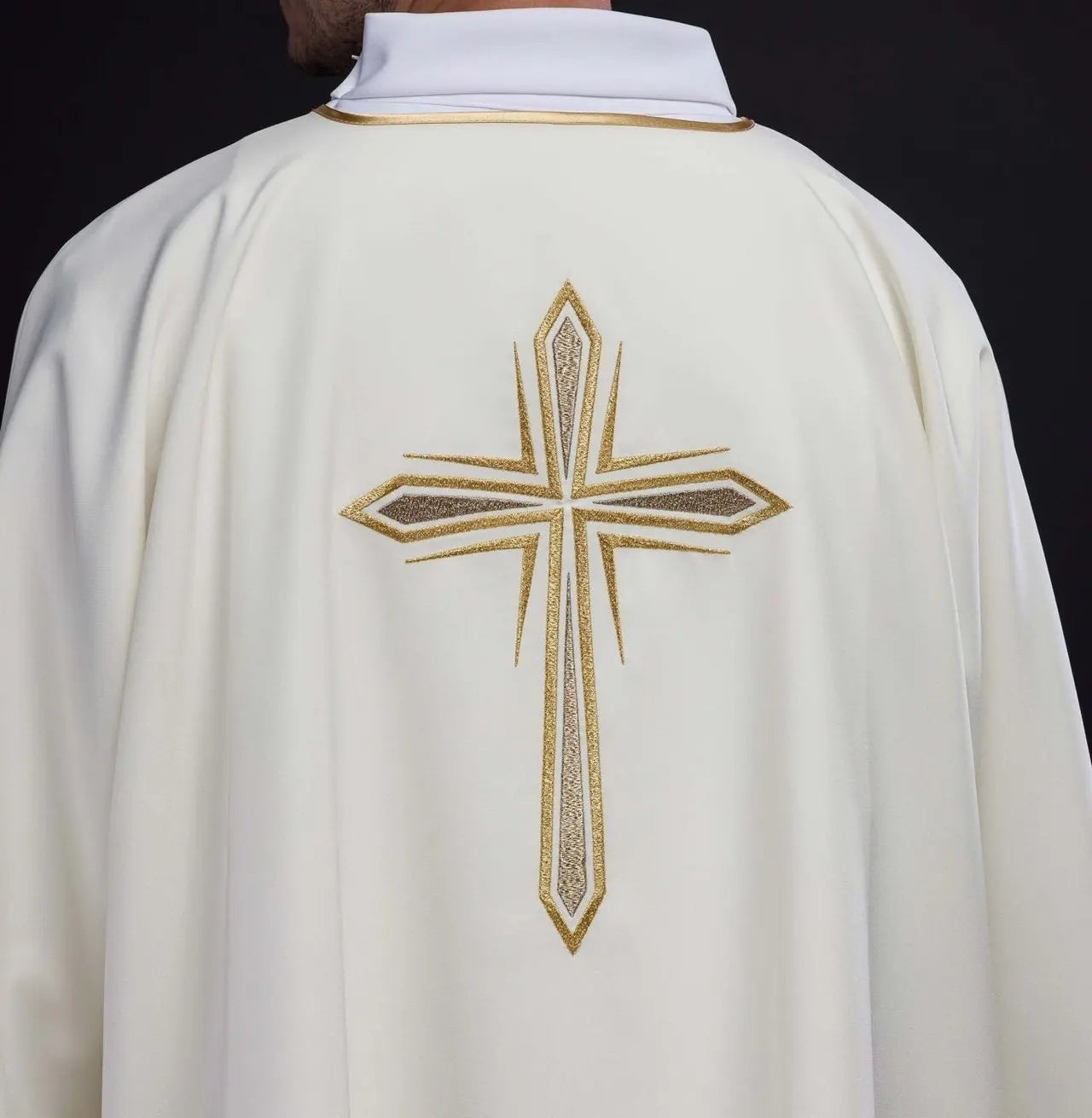 Ecru Dalmatic with Embroidered Gold Cross