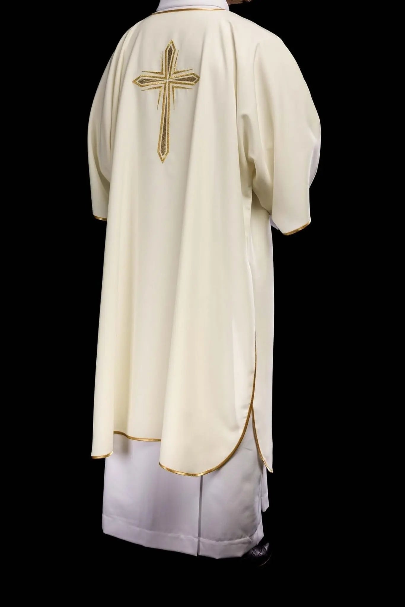 Ecru Dalmatic with Embroidered Gold Cross