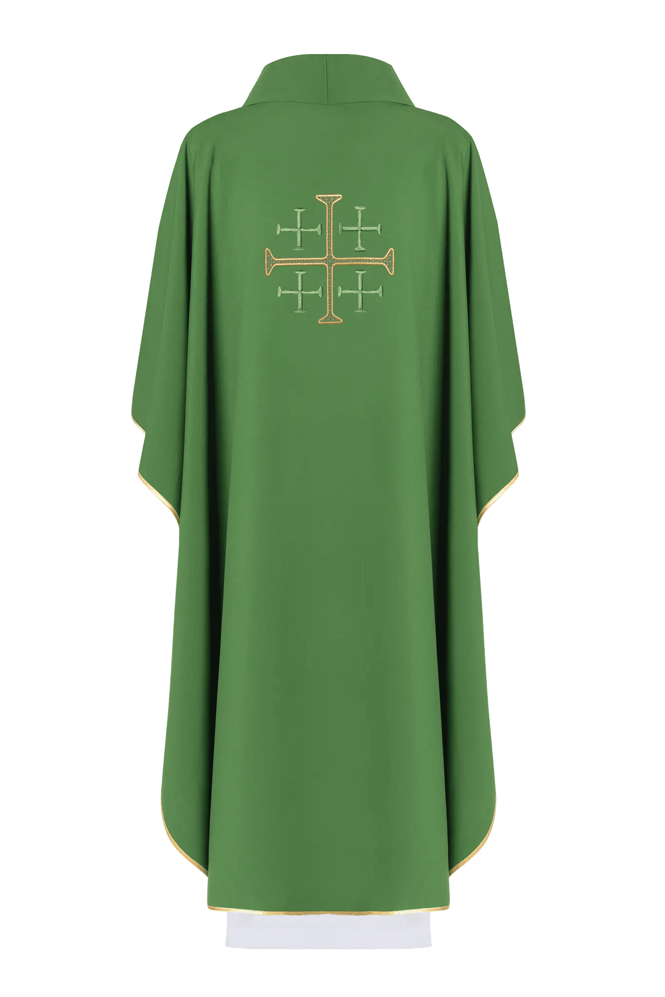 Embroidered chasuble Jerusalem cross Green - HAFTINA ATELIER