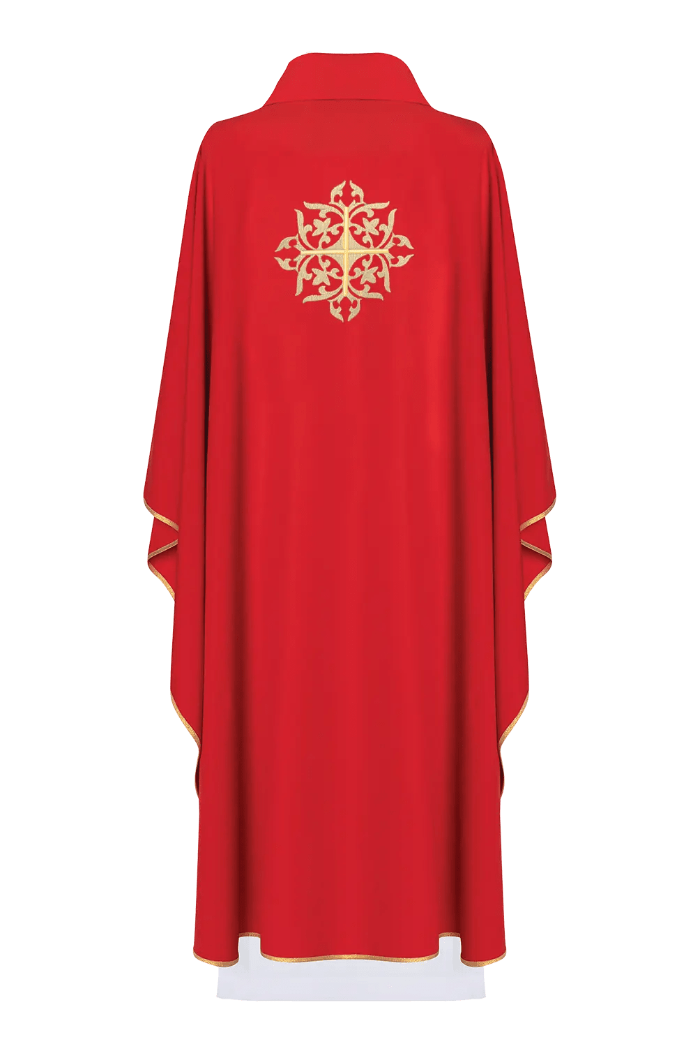 Embroidered Red Chasuble with Decorated Cross - HAFTINA ATELIER