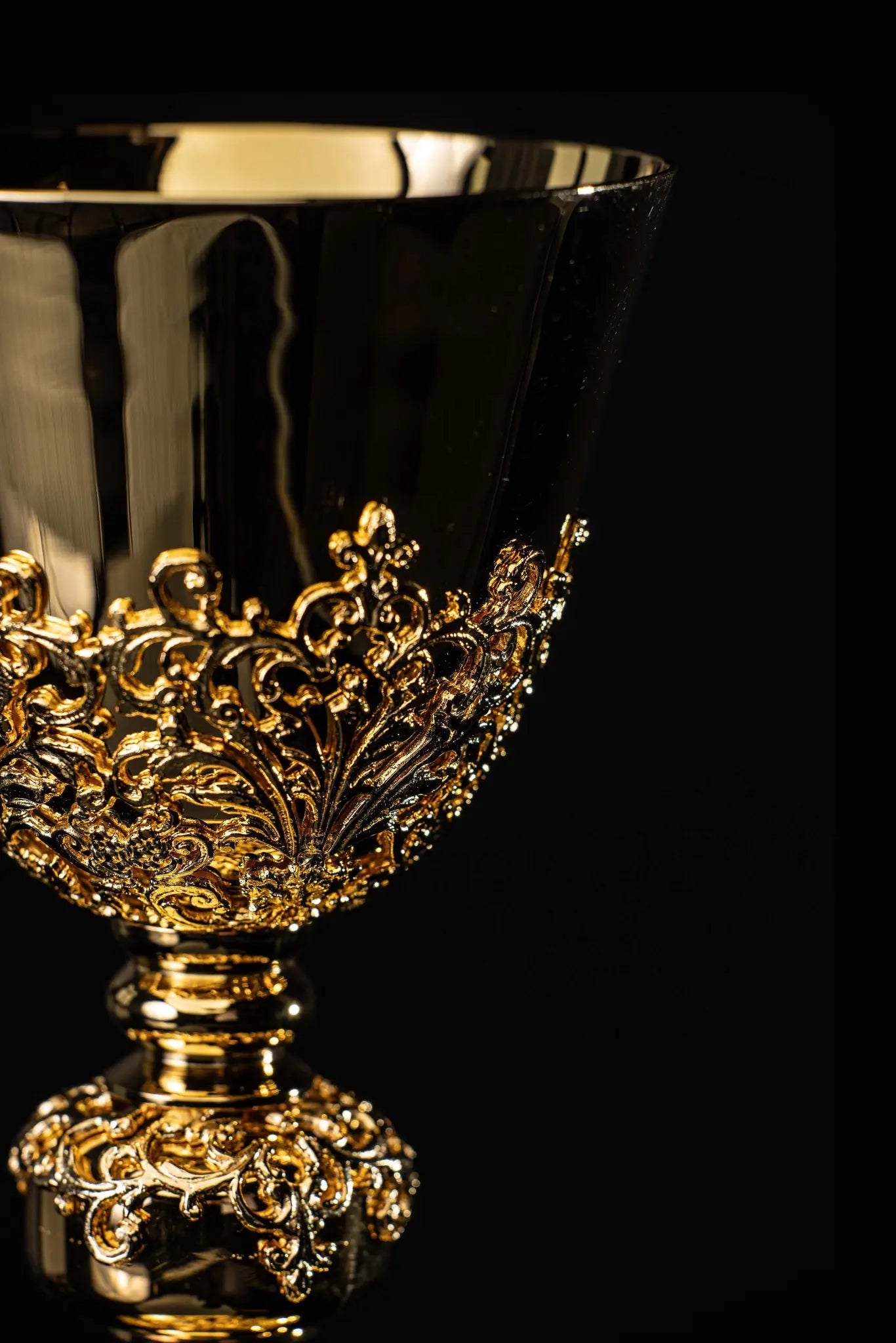 Handmade Gold-Plated Chalice with Imitation Sapphires - HAFTINA ATELIER