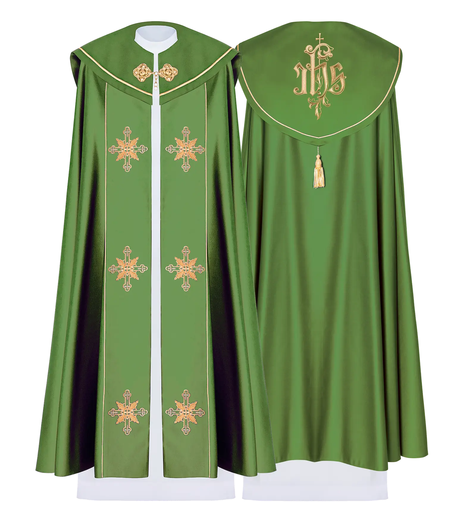 Eucharistic cape monogram IHS Green