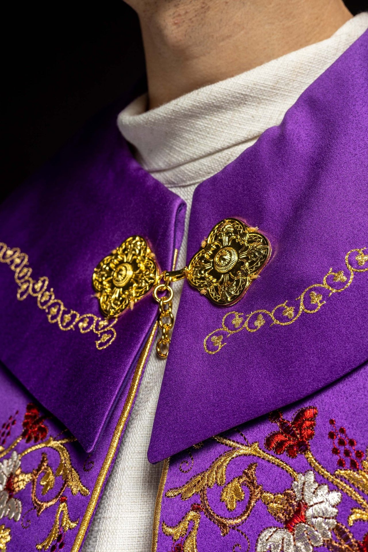 Kapa eucharystyczna monogram PX w kolorze fioletowym