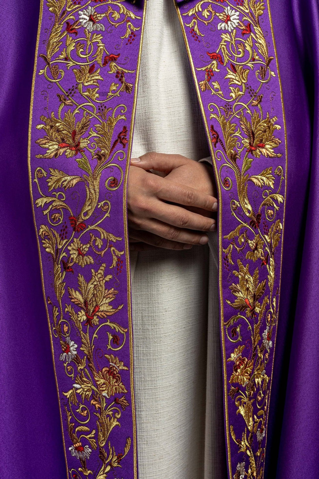 Kapa eucharystyczna monogram PX w kolorze fioletowym