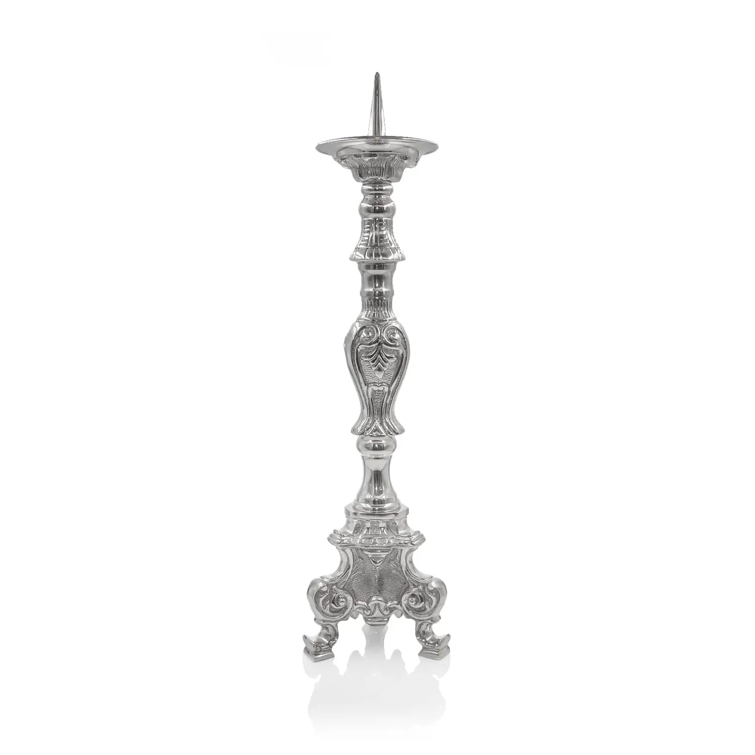 Candelabro de Altar de Latón Niquelado – 45 cm