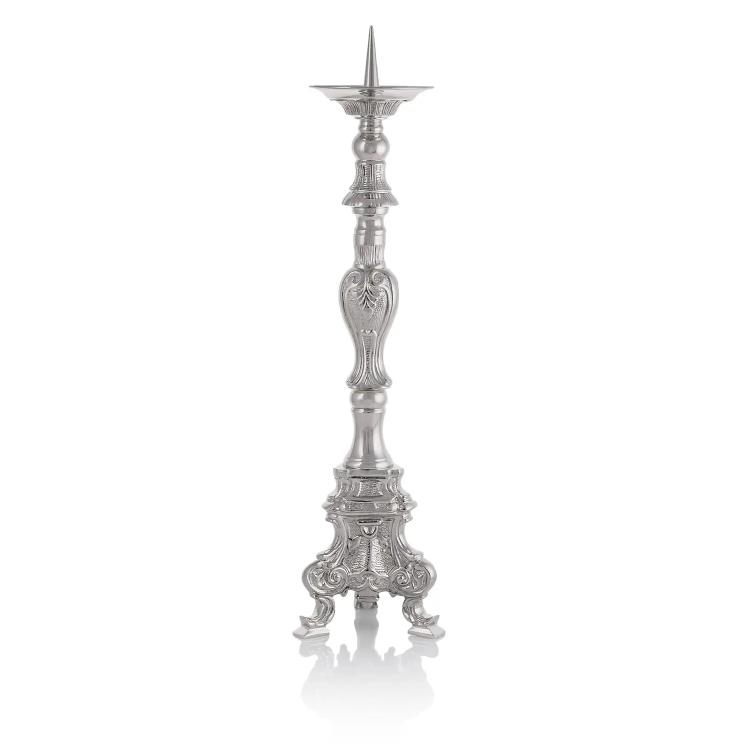 Candelabro de altar de latón niquelado – 60 cm