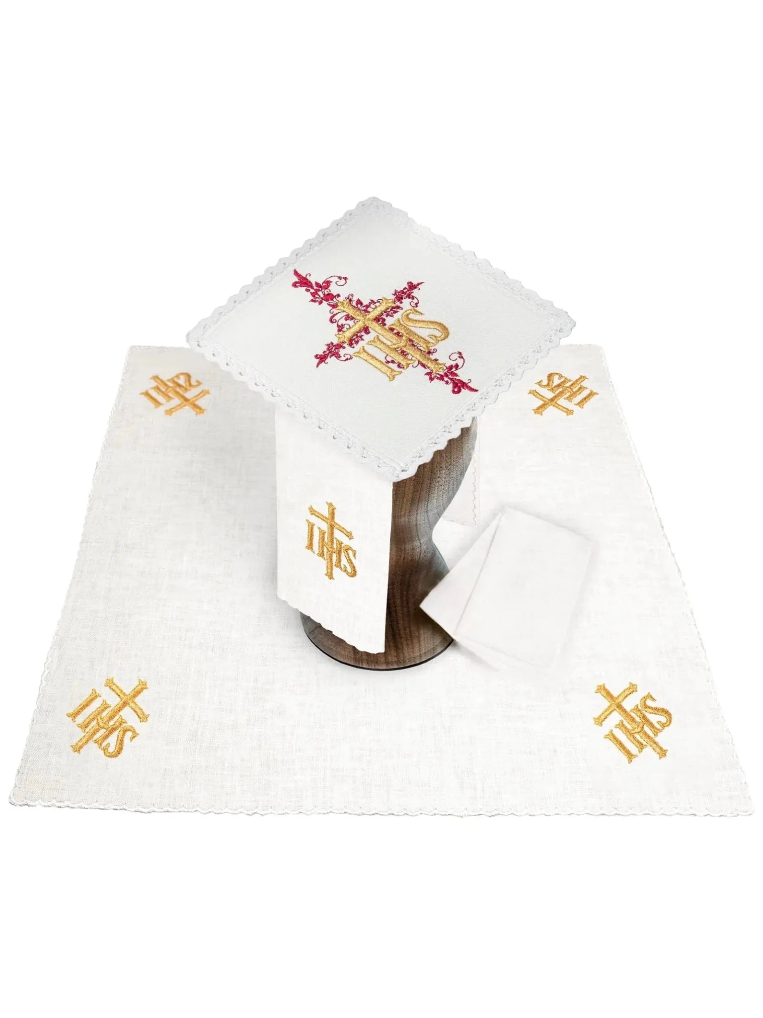 Linen chalice underwear embroidered IHS Red - HAFTINA ATELIER