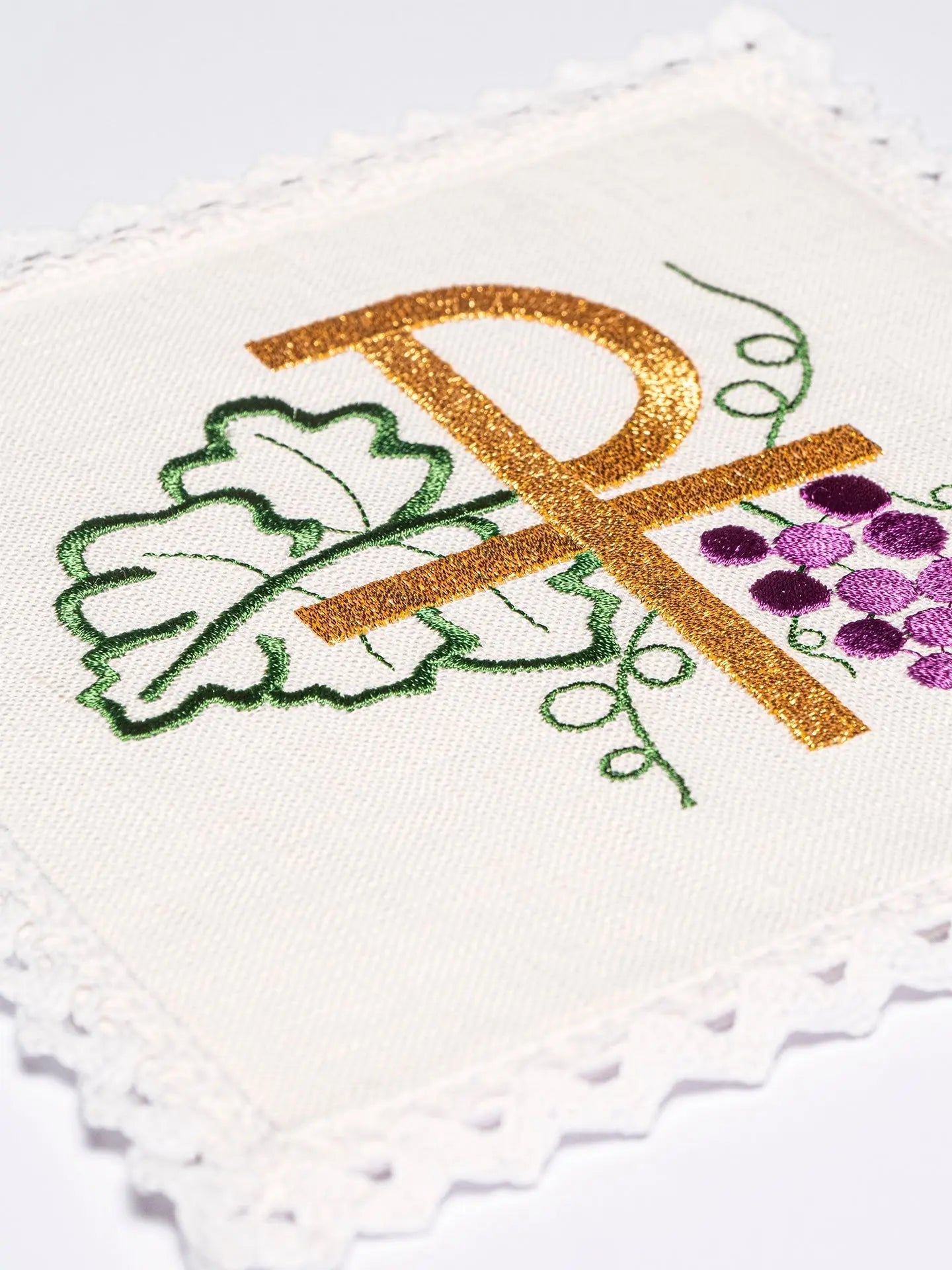 Linen cup linen with embroidered motif PAX - HAFTINA ATELIER