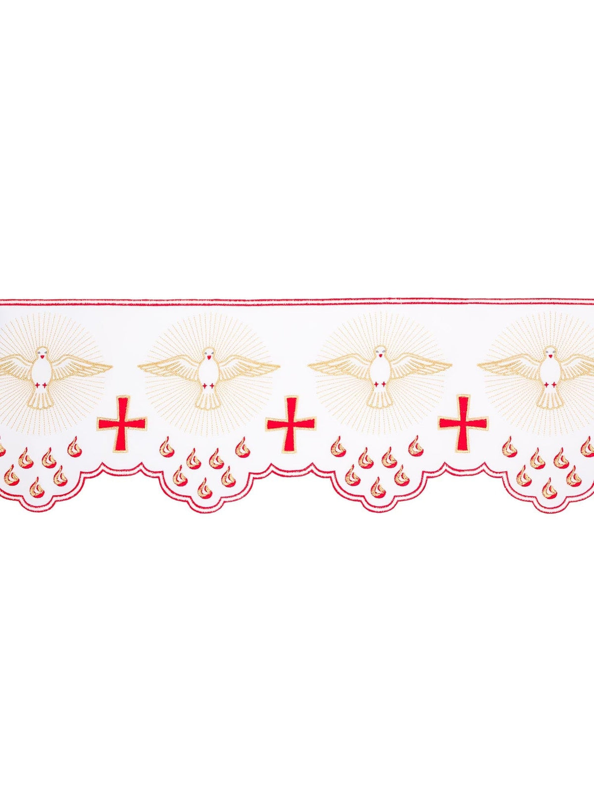 Metraż z haftem czołowym Biała Gołębica Biały