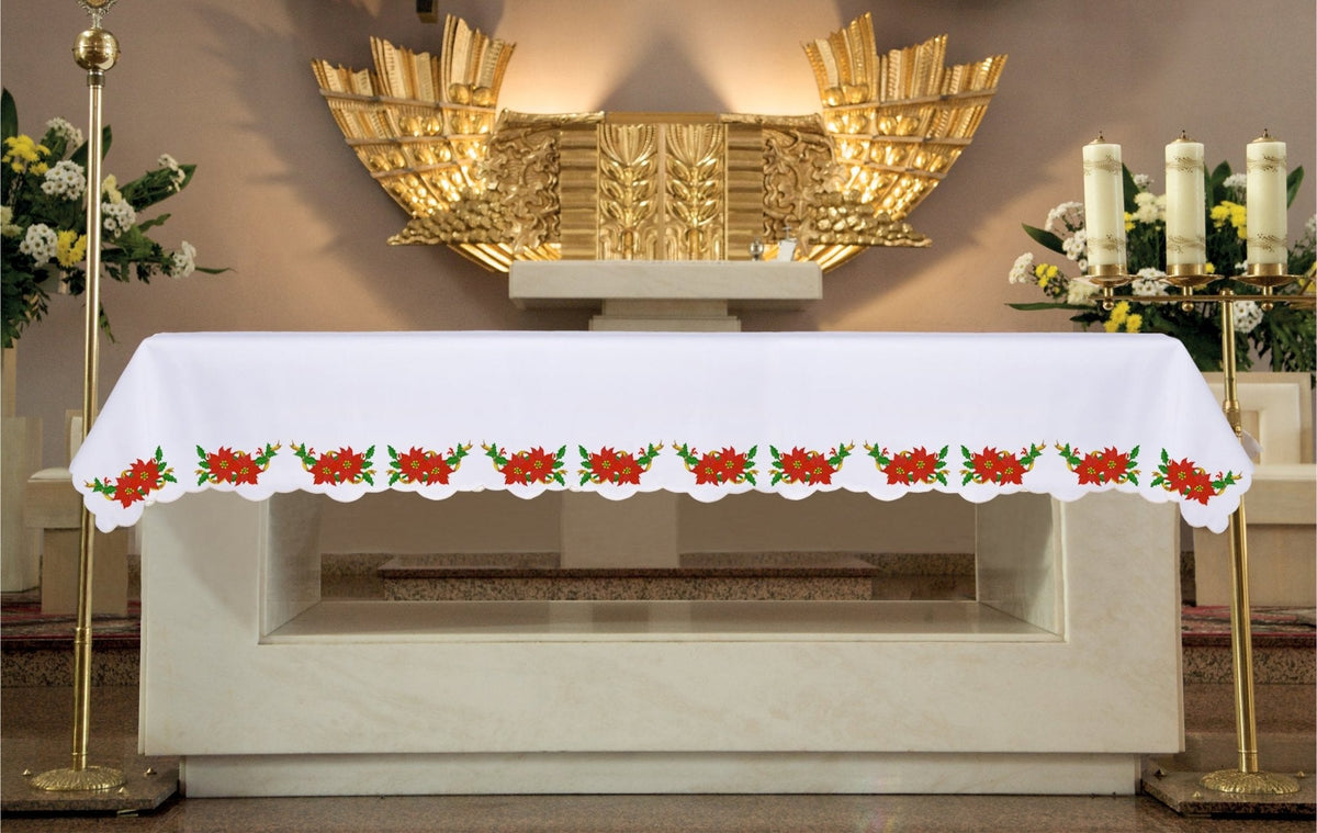 Obrus ołtarzowy z haftem Gwiazdy Betlejemskiej na Boże Narodzenie