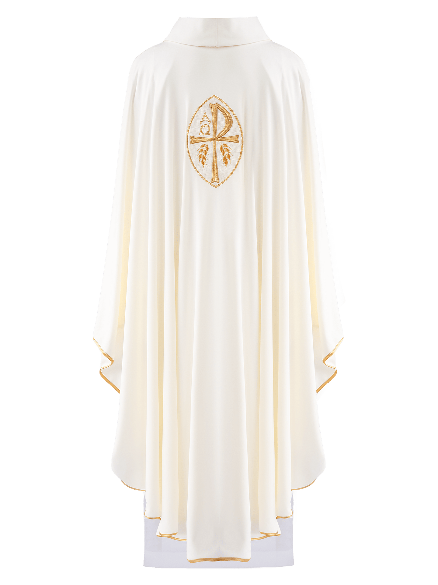 Ornat haftowany Krzyż ecru lekka dzianina SACROLITE