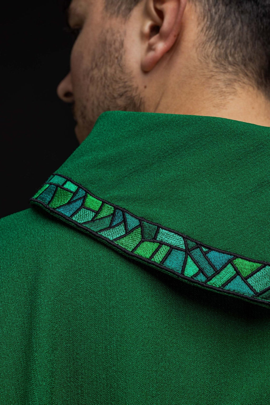 Ornat haftowany Zielony z Krzyżem Mozaika