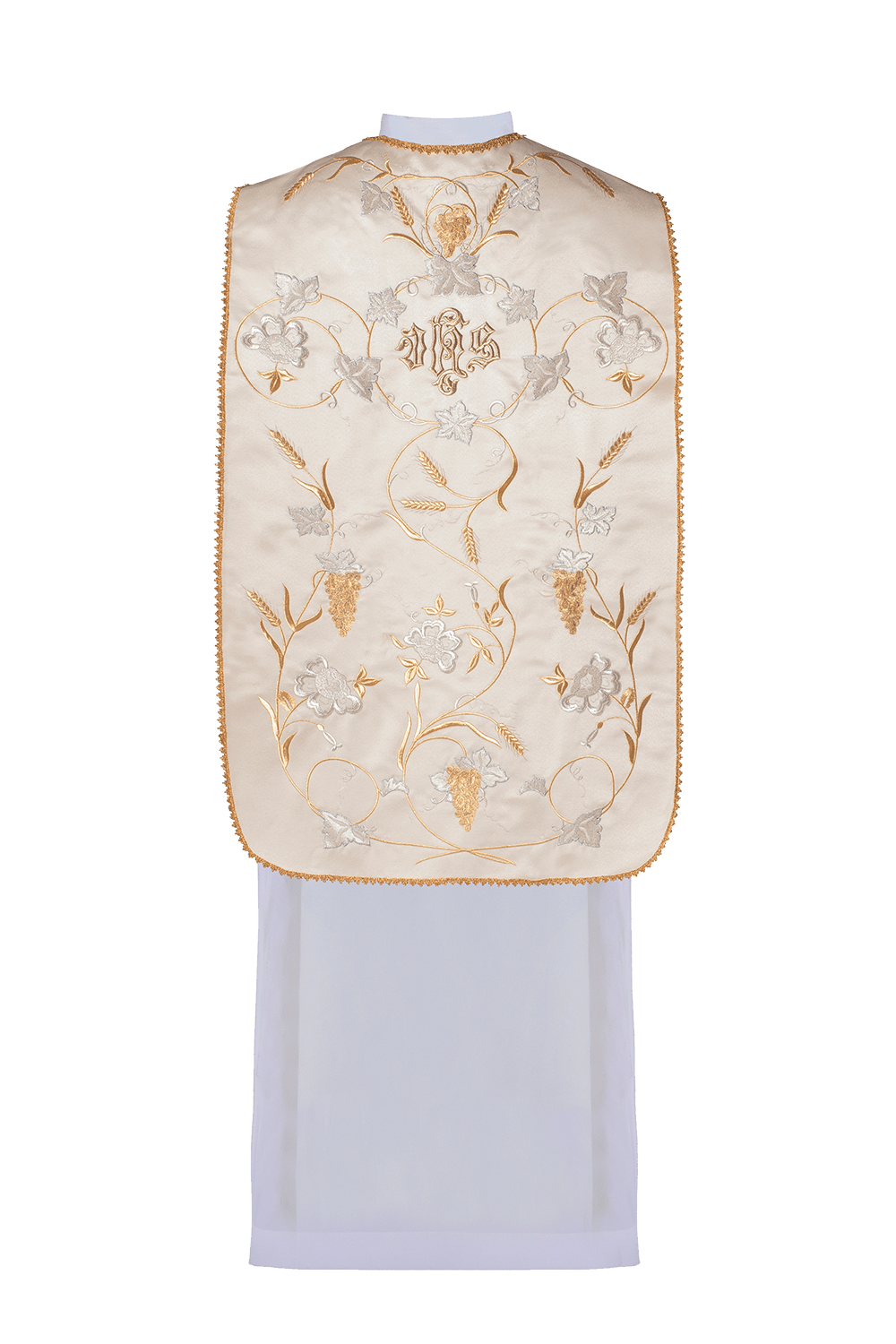 Ornat rzymski IHS z motywem kłosów i winogron