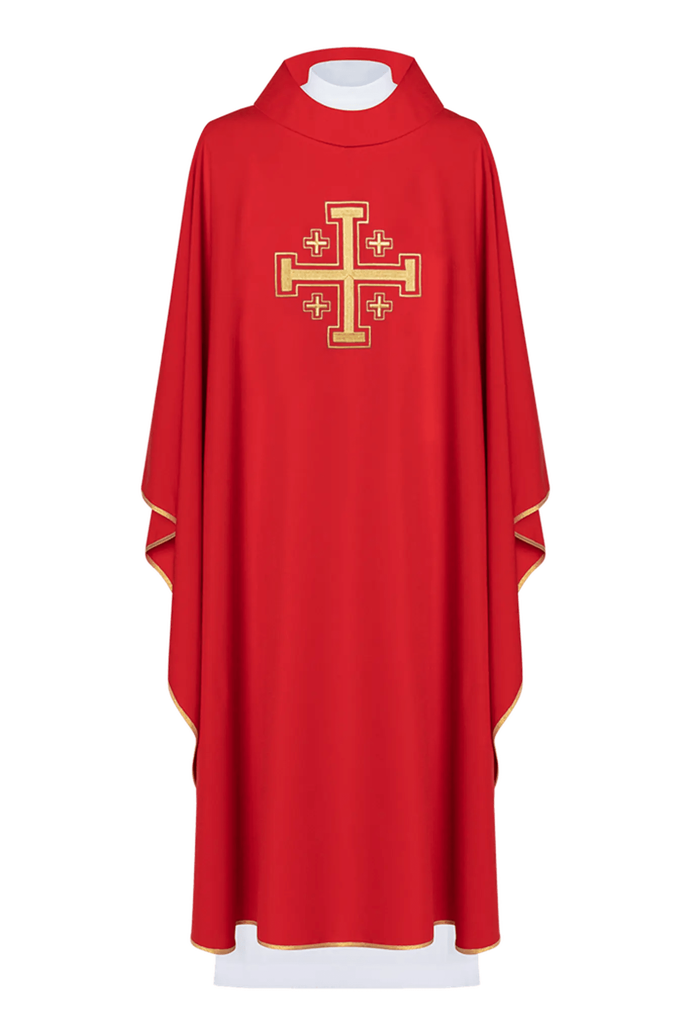 Red chasuble embroidered Jerusalem Cross - HAFTINA ATELIER