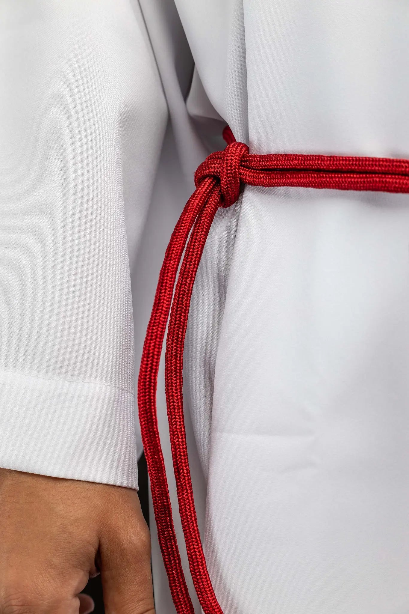 Red liturgical cincture with decorative tassels - HAFTINA ATELIER