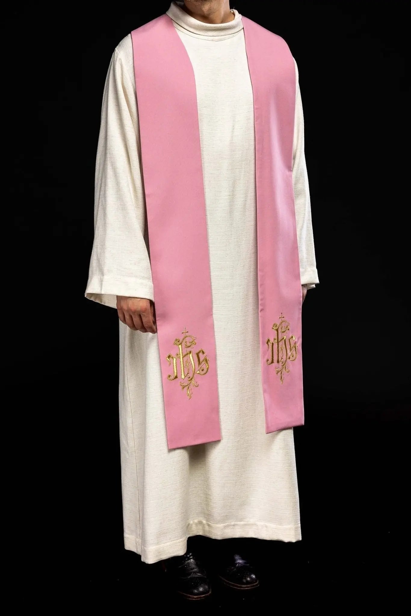 Estola rosa IHS para sacerdote