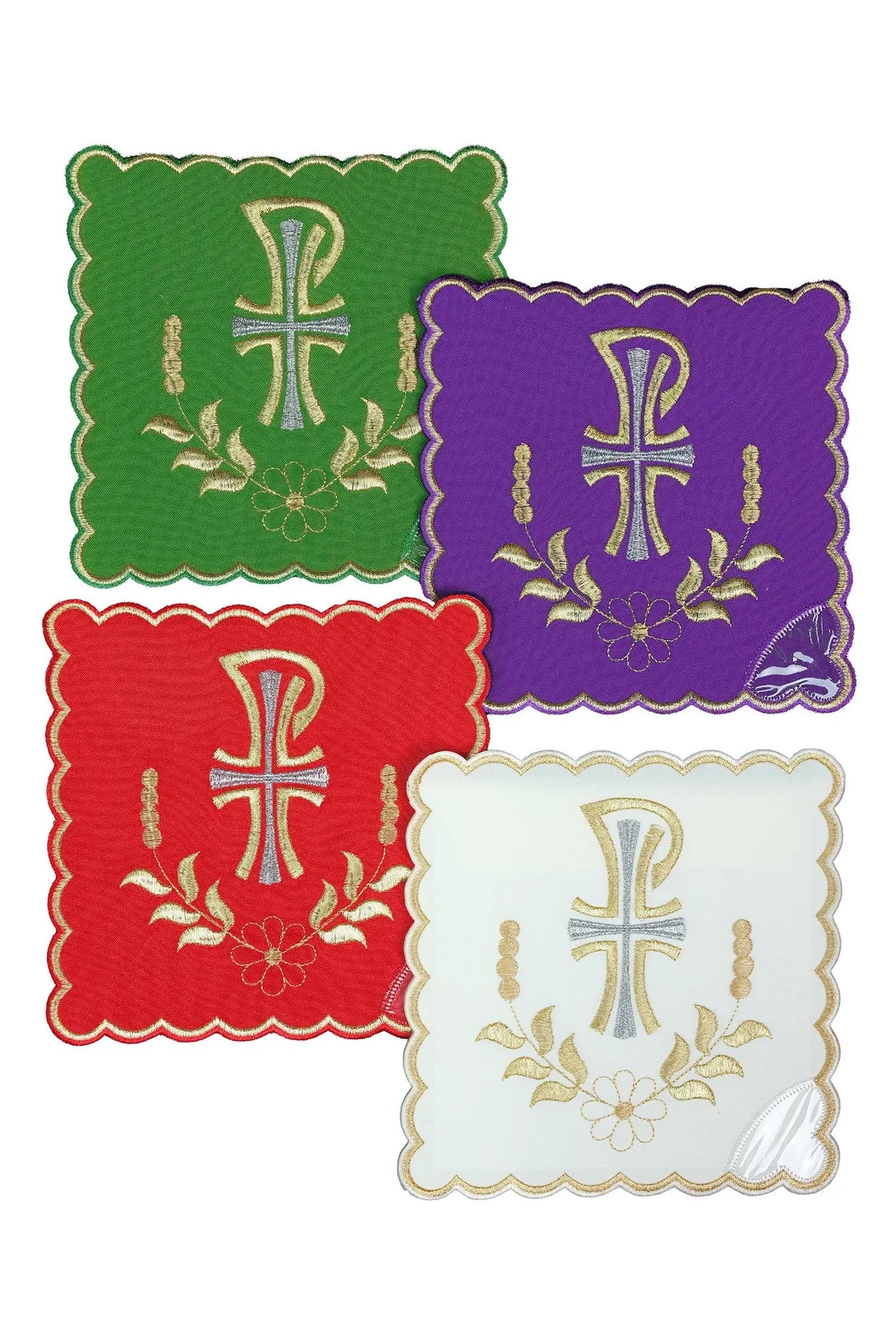 Set of Palls with Cross Motif in Four Liturgical Colours - HAFTINA ATELIER