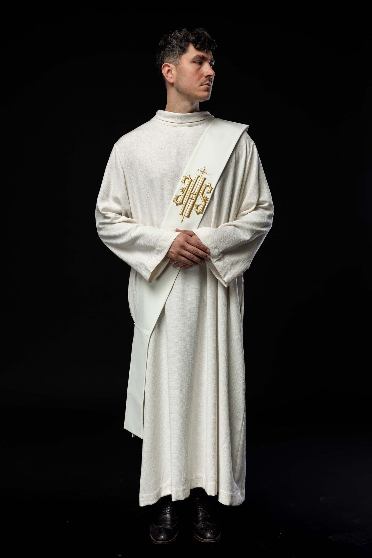 Stuła Diakońska haftowana IHS z Krzyżem