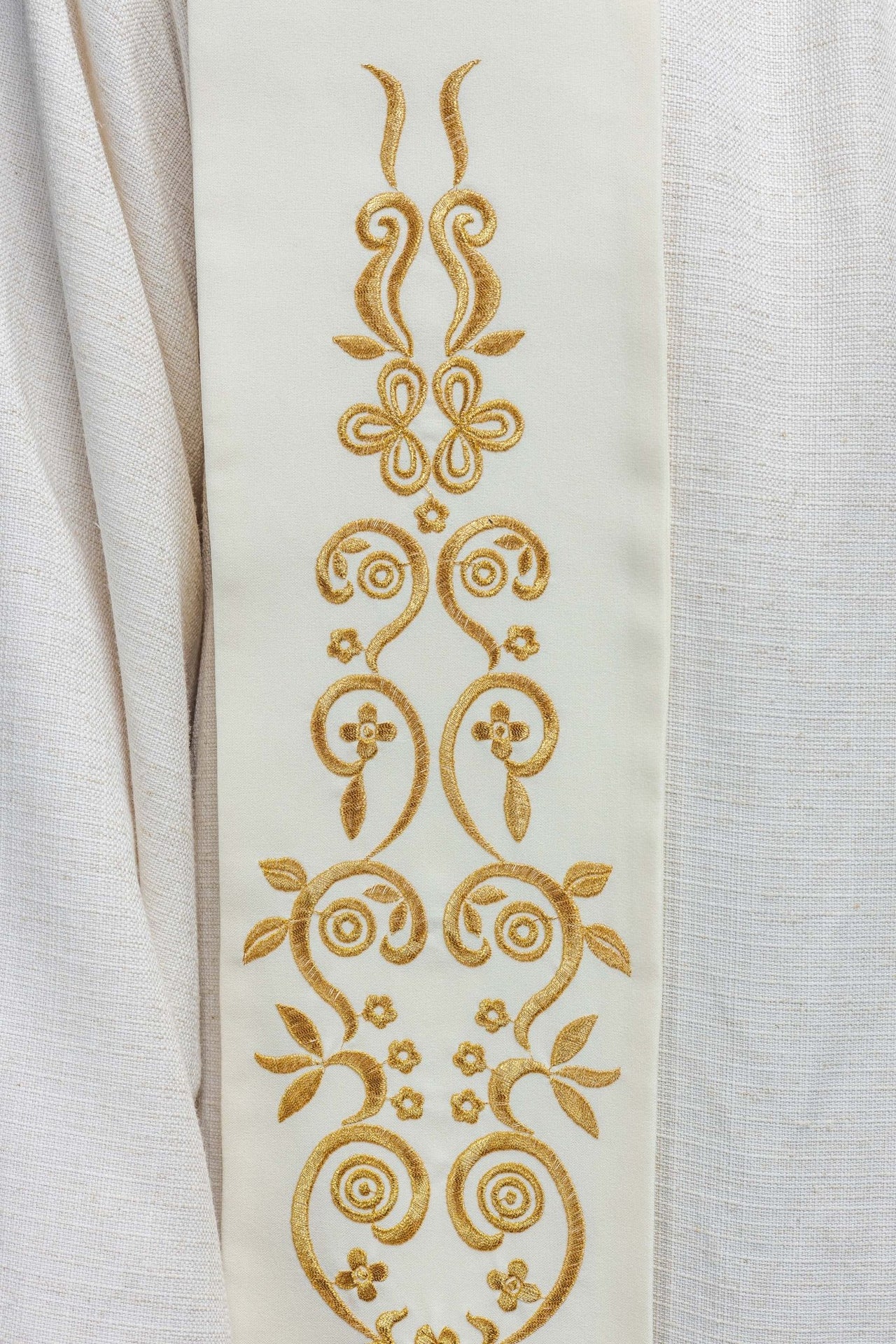 Stuła haftowana Maryjna ecru