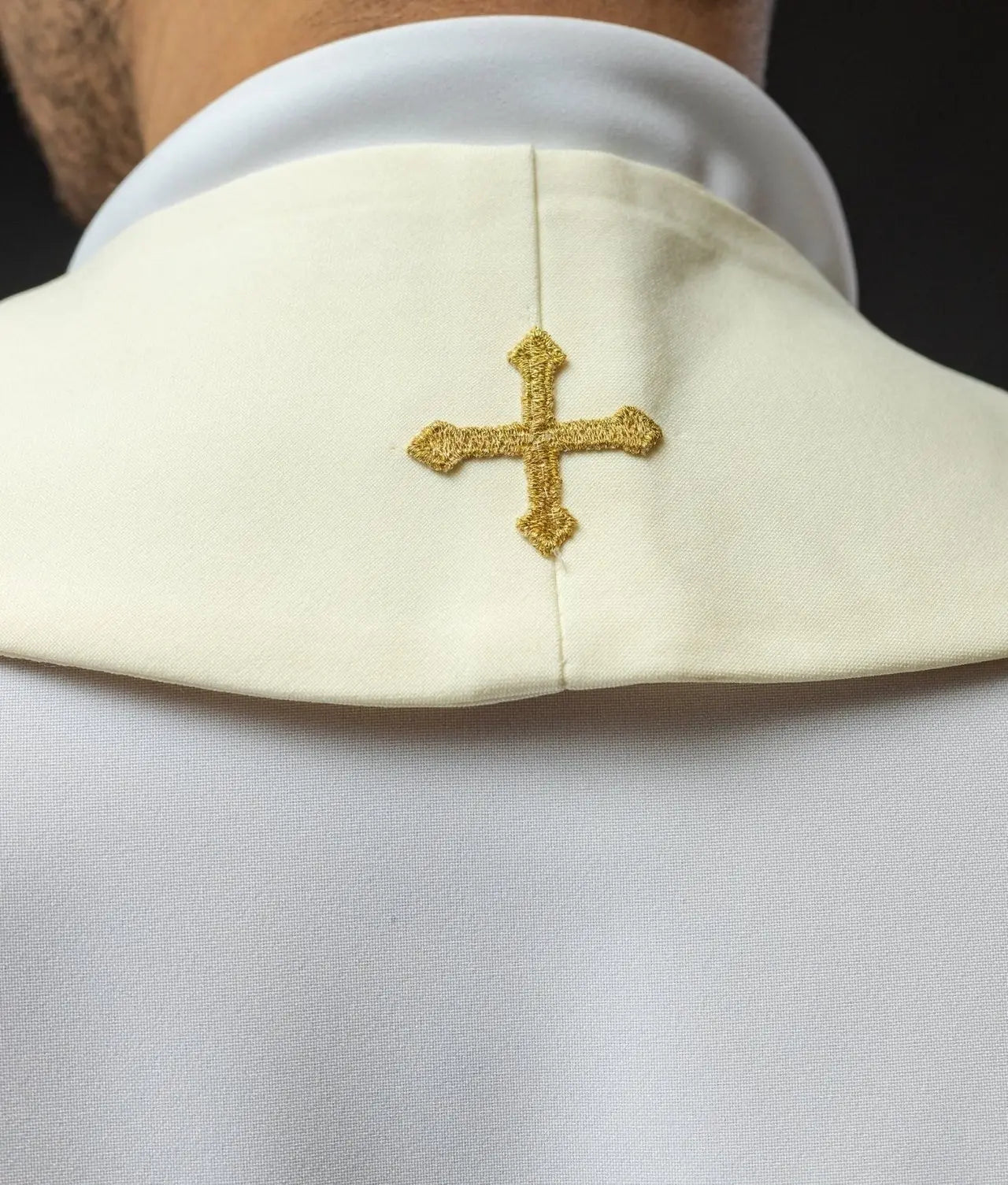 Estola bordada para sacerdote Cruz ecru