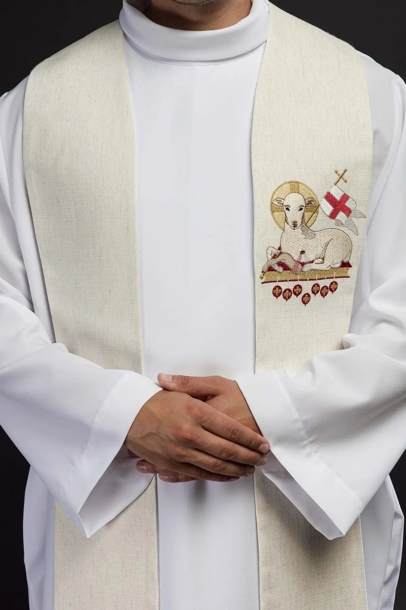 Estola de Pascua con Cordero de Dios bordado de Pascua