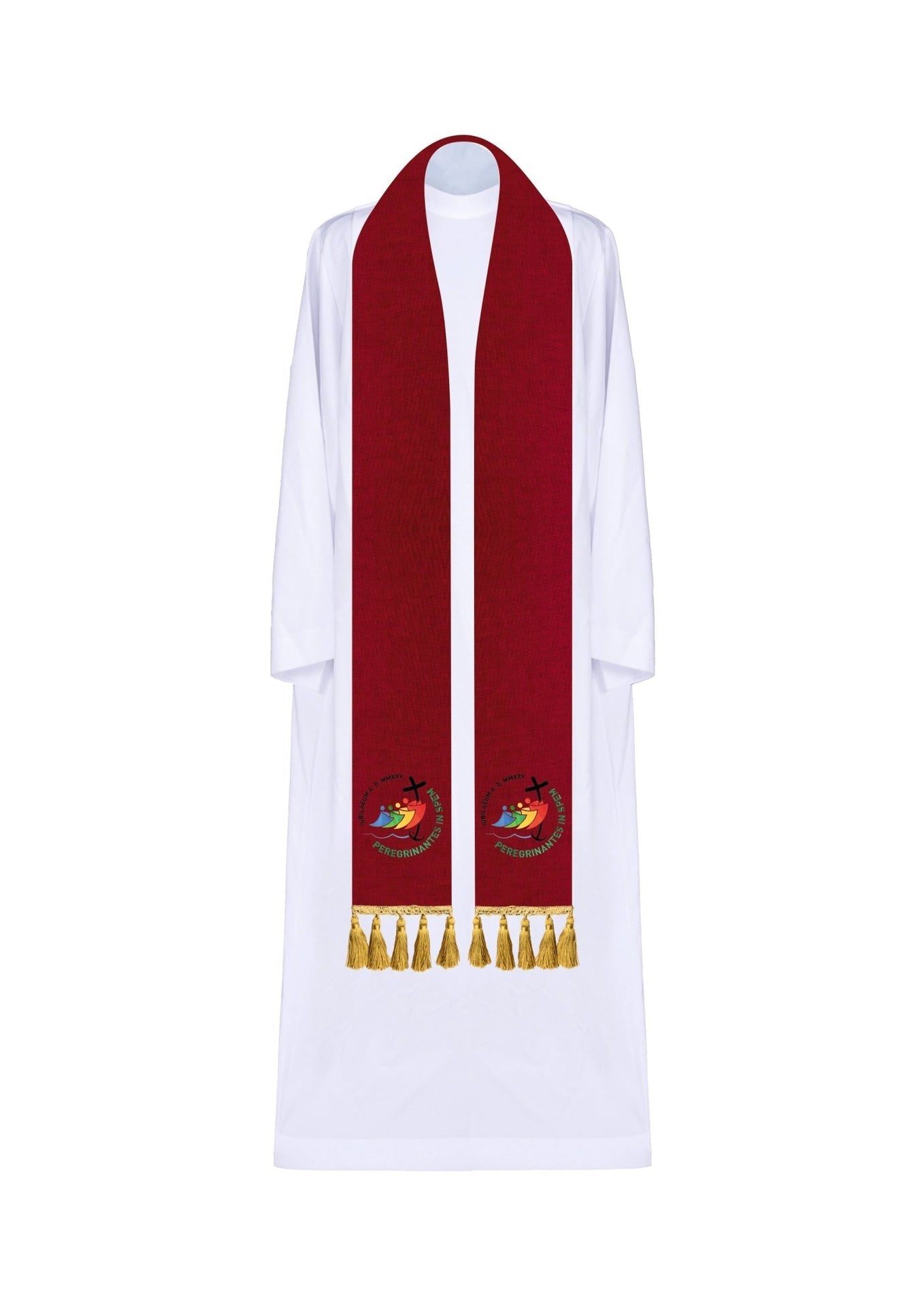 Stuła z haftem JUBILEUSZ RZYM 2025 w kolorze Czerwonym