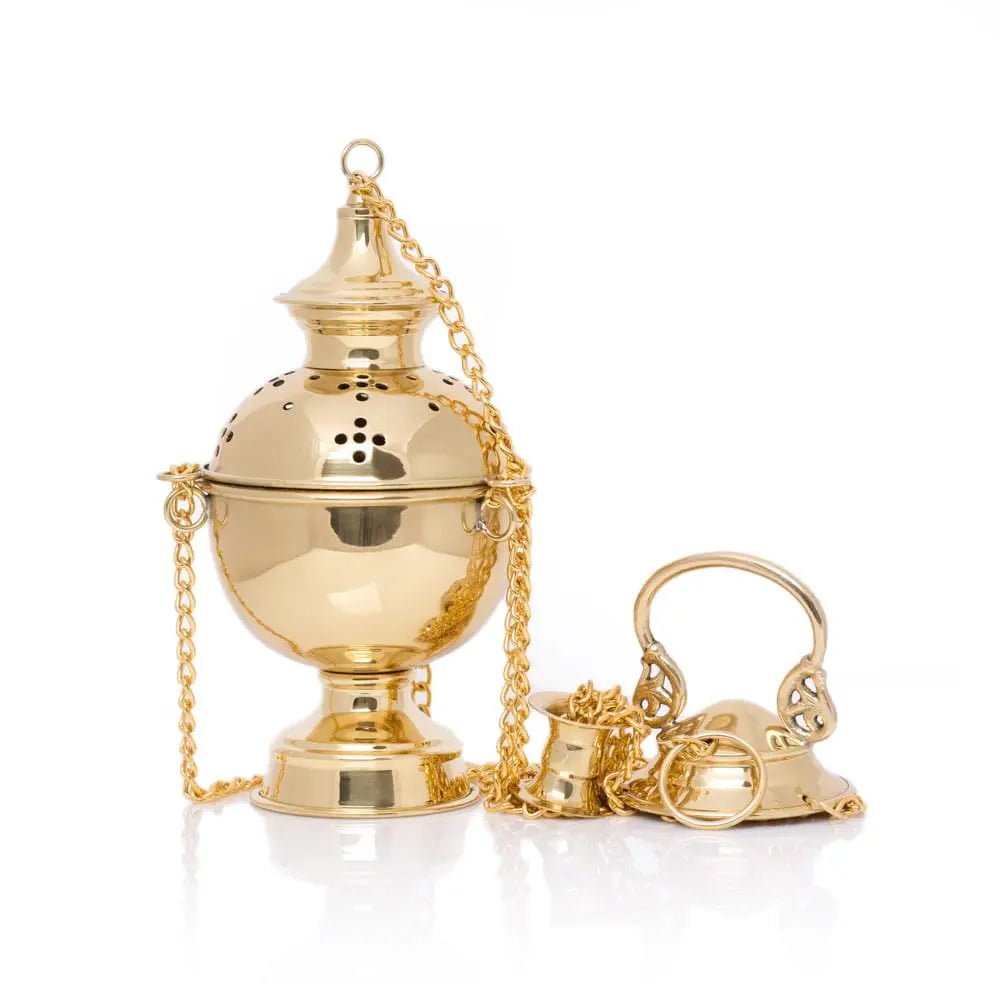Incensario de latón con inserto removible – 23 cm