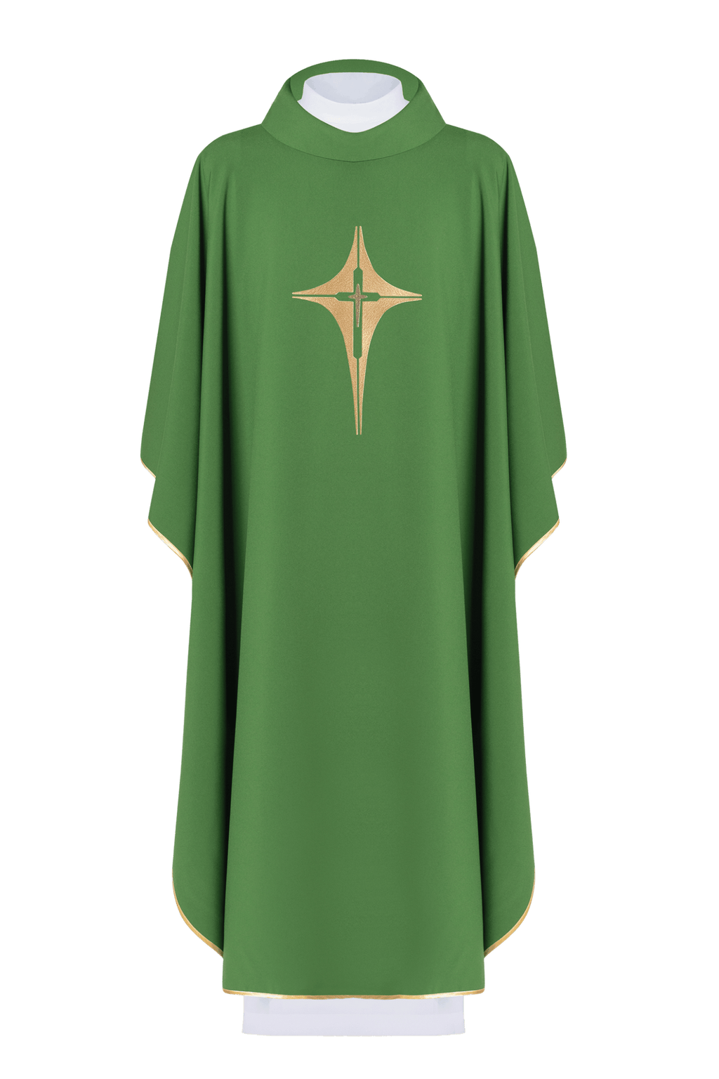 Zielony ornat haftowany z motywem krzyża