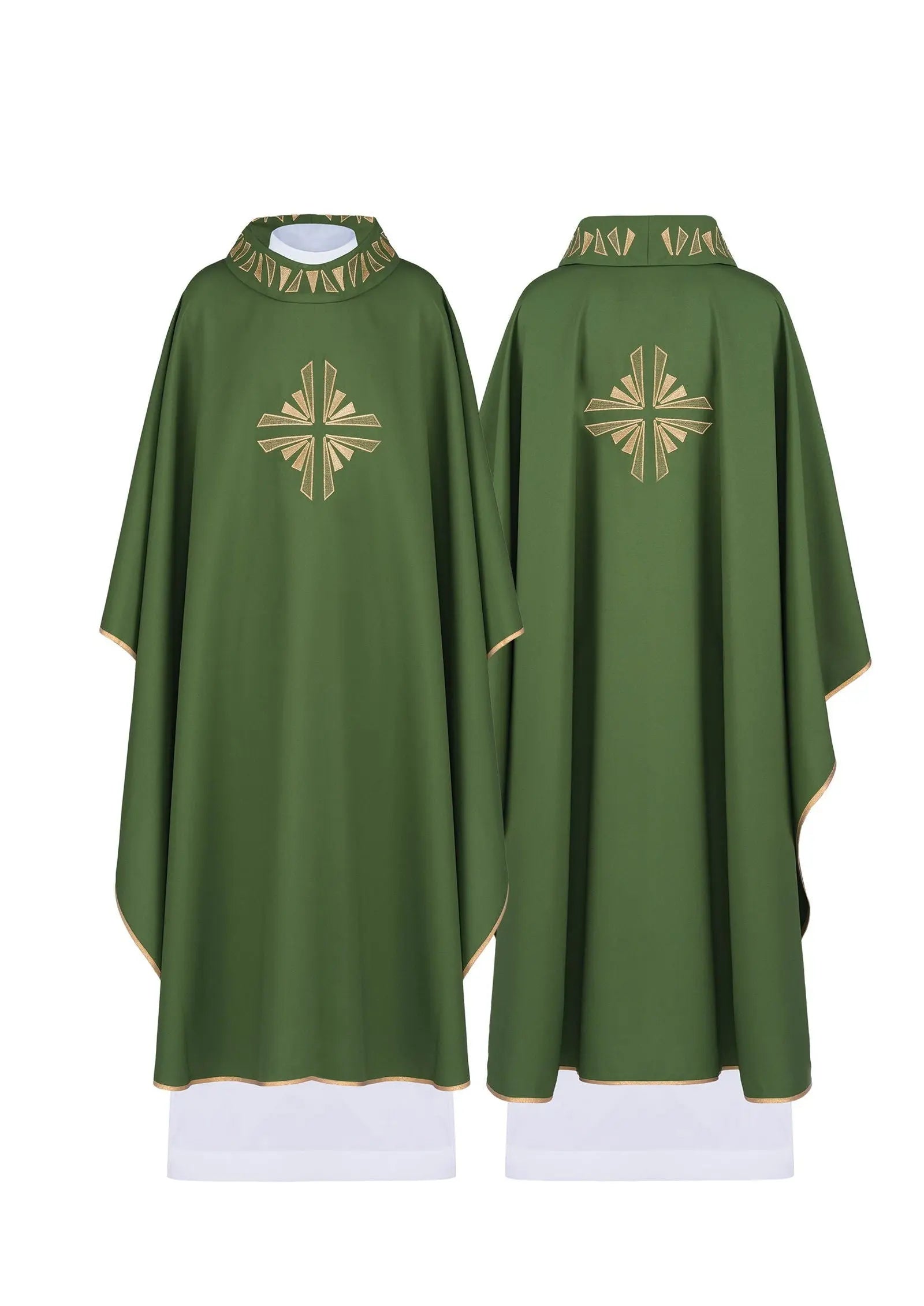 Green chasuble with gold decorations
