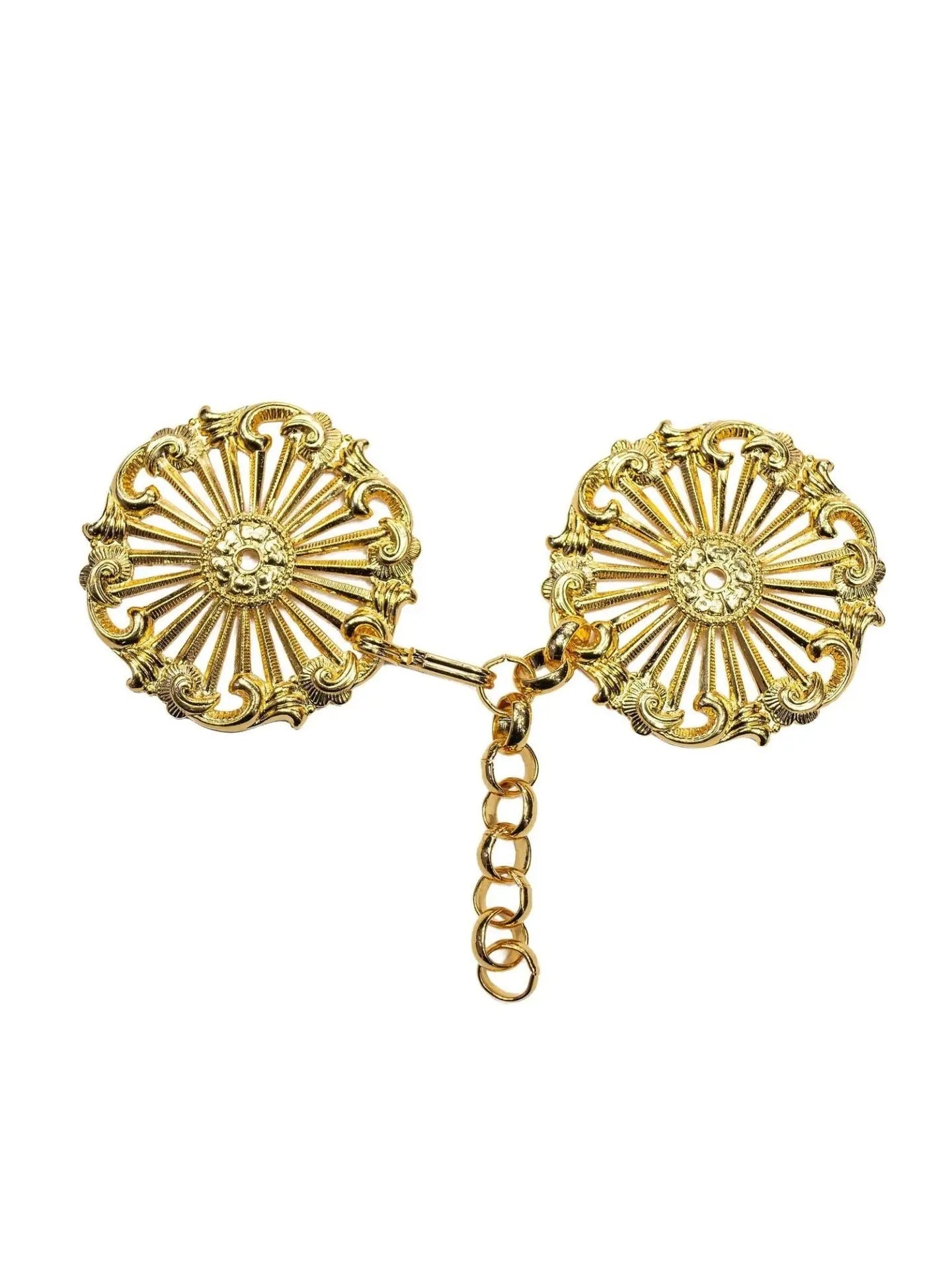 Broche dorado para coser en capa y velo