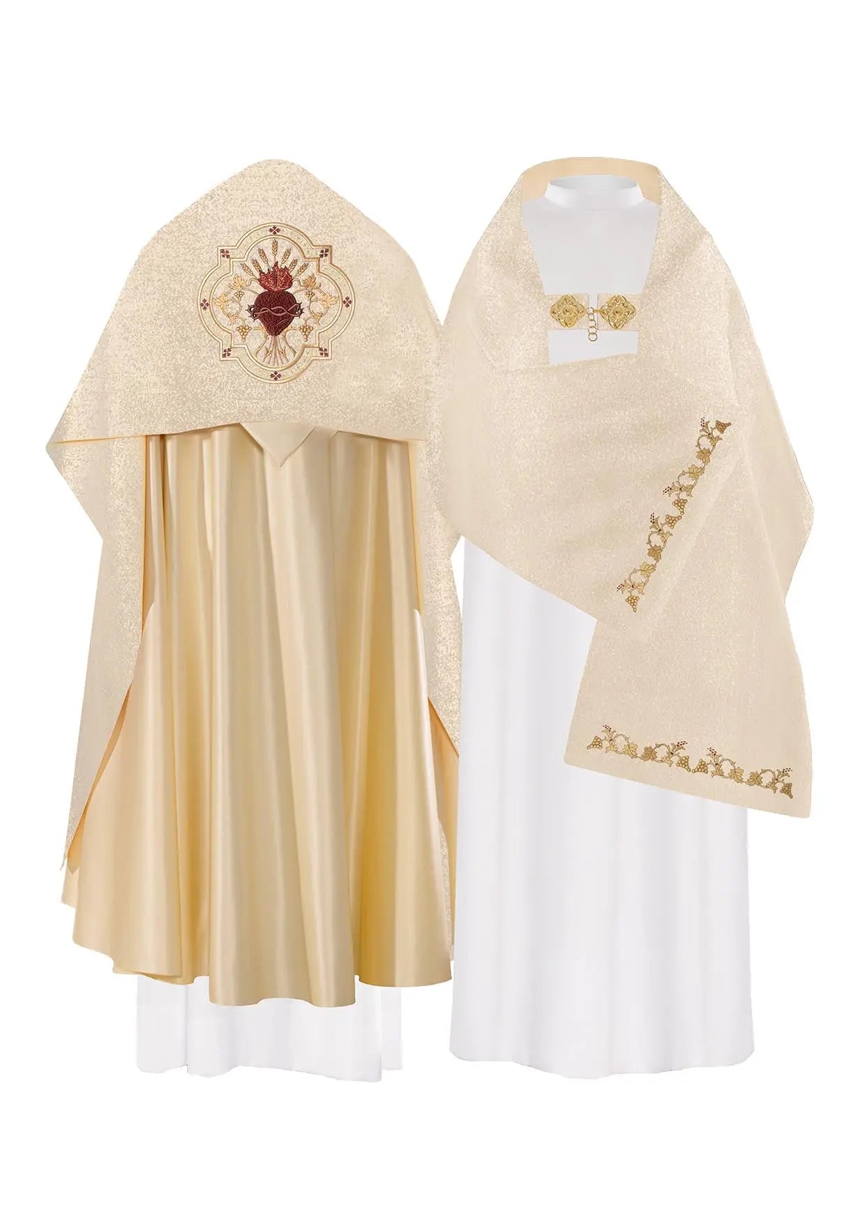 Velo litúrgico bordado en oro Corazón de Jesús